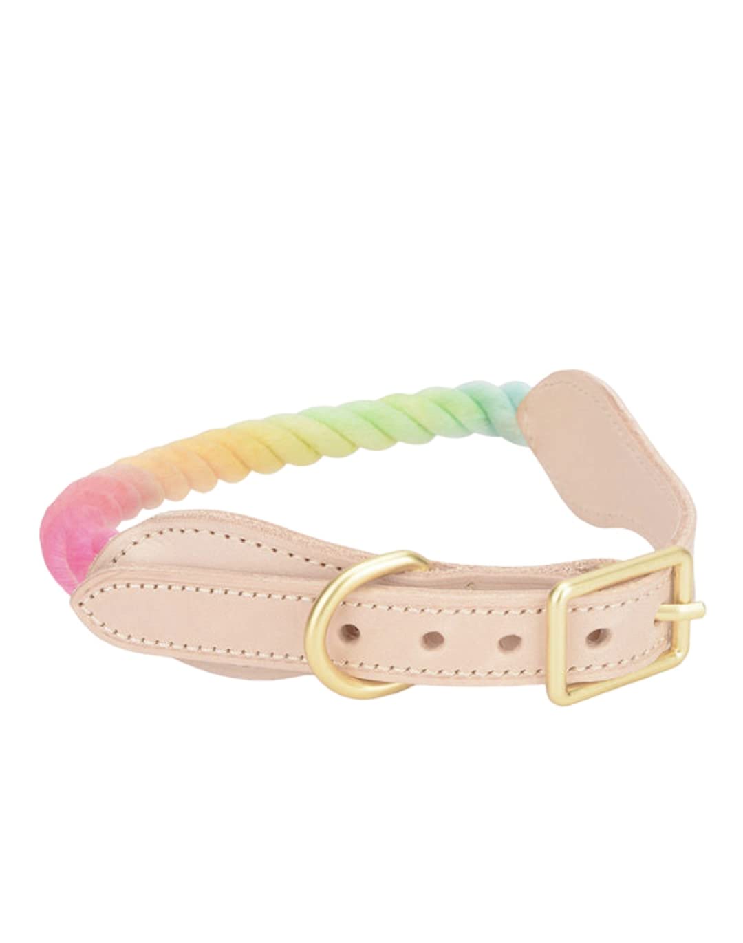 Rainbow Colored Dog Collar, Handmade Rope Collar for Dog, Dog Collar with Classic Buckle, Boho Chic Dog Collar, Tie Dye Rope Dog Collar (Small, Rainbow)