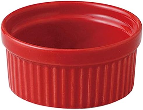 Set of 5, Red 2.5 Souffle, 2.4 x 1.3 inches (6.2 x 3.4 cm), 1.8 oz (51 g), Pie Plate, Hotel, Restaurant, Cafe, Western Tableware, Restaurant, Commercial Use,