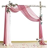 Aivanart Wedding Arch Draping Fabric 3 Panels, 20FT Wedding Backdrop for Ceremony Reception...