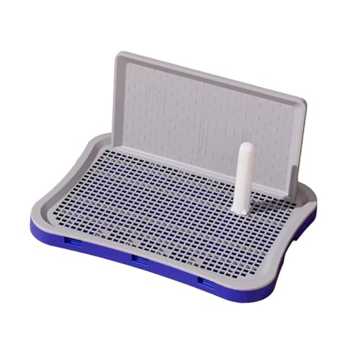 Whtkoph Dog Toilet Dog Potty Pad with Protection Wall Keeps Floor Clean Pet Puppy Training Toilet for Apartment Condos Indoor Cats, Small Blue