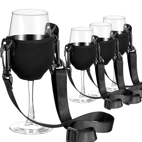 Niaciswe Soportes de Copas de Vino para Cuello 4 Piezas Soportes para Copas de Vino para el Cuello Soporte para Copas de Vino con Cordón Soporte Cuello Copa Vino Soporte para Cuello de Copa de Vino