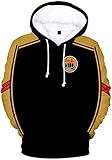PADOLA Herren Kapuzenpullover 3D Druck Cobra Kai Karate Hoodie Langarm Sweatshirt mit Taschen (Faust Schwarz, L)