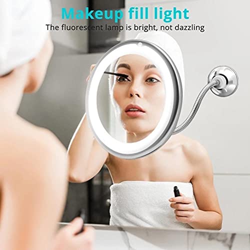 Espejo de Maquillaje con LED y Luz 10X Blanco miniatura 3