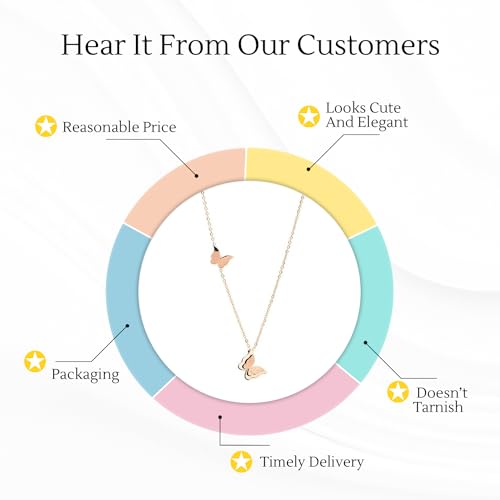 Yellow Chimes Rose Gold Stainless Steel Dual Butterfly Charm Pendant for Women (Rose Gold)(YCFJPD-283BTRF-RG) - Image 6