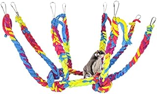 Andiker Sugar Glider Toys, 4Pcs Multicolored Braided Ropes Small Animal Toys Colorful Climbing Rope for Parrot, Sugar Gliders, Hamster, Guinea Pig, Squirrel, Ferret, Squirrel (4pcs)
