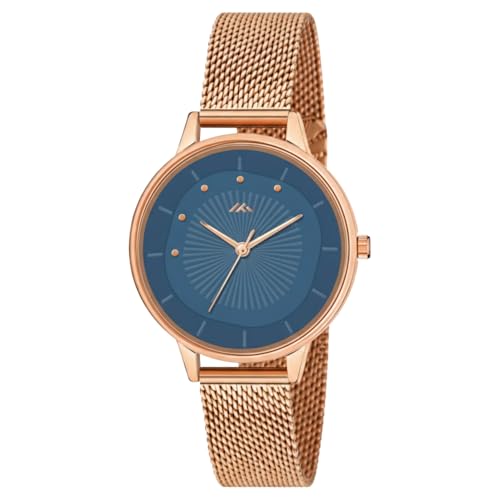 Image of WISEWALKER Women's Analog Wrist Watch for Ladies and Girls | Stylish & Trendy | Rose Gold Stainless Steel Premium Strap | Perfect for Casual, Party & Formal Wear