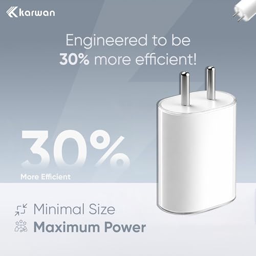 Image of KARWAN 45W PPS Charger [2Yrs Warranty] USB C Rapid Fast Charging Adapter Compatible with Nothing Phone 4a /3a /2a /3 /2 /Pro /Plus /Lite /CMF Phone 1 /2 Pro,Buds & More,PD 45W Type C BIS Certified Wall Charger
