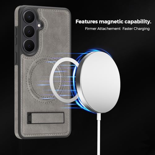 Image of Lunivop for Samsung Galaxy S26 Plus Case PU Leather 6.7 inch Grey