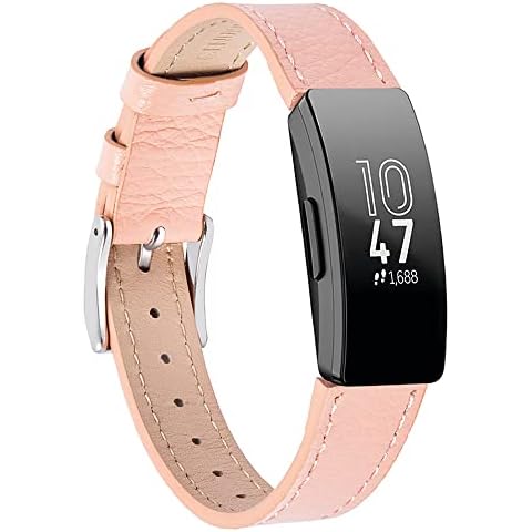 Nigaee Genuine Leather Bands Compatible with Fitbit Inspire 3/Inspire 2/Inspire HR/Inspire,Soft Sport Straps Adjustable Replacement Wristbands for Women Men（03） Cover
