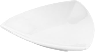 Restaurantware Porcelain Appetizer Dishes Pack of 10 White Triangle Mini Plates 4.1 Inch, Chip-Resistant Small Geometric Serving Dishes Dishwasher Friendly for Desserts, Cakes, Pastries