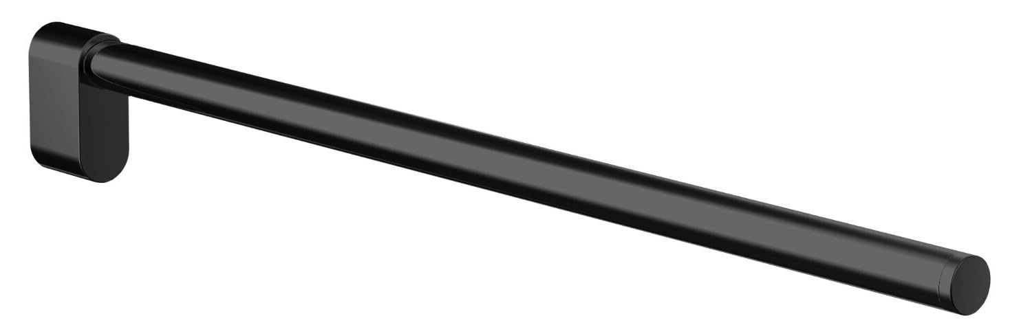 EMCO Flow Handtuchhalter, Wandmontage, ideal für Handtücher, modernes Design Schwarz 43 cm 1 Armig