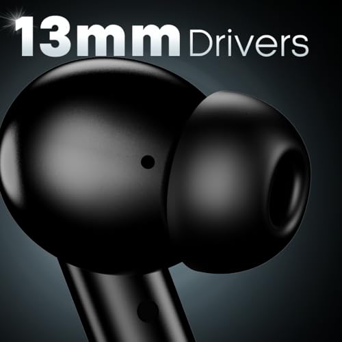 Image of Leaf Buds X514 True Wireless ANC in Ear Earbuds with AI Sound App,Active Noise Cancellation,Transparency Mode,70H Playtime,Quad Mic Enc,40Ms Low Latency,13Mm Driver, Ipx5, Bluetooth V5.4(Carbon Black)