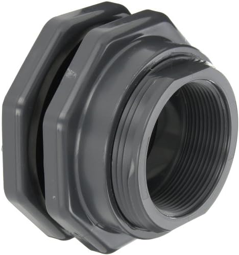Hayward BFAS1030TES Series BFAS Short Pattern Bulkhead Fitting, Threaded x Threaded End, PVC with EPDM Seals, 3" Size