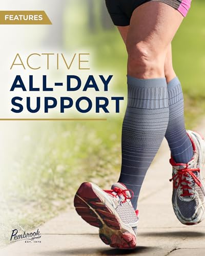 Image of Pembrook Bamboo Viscose Light Compression Socks - 3 Pairs | 8-15 mmhg Compression Socks | Knee High Comfort Support Socks