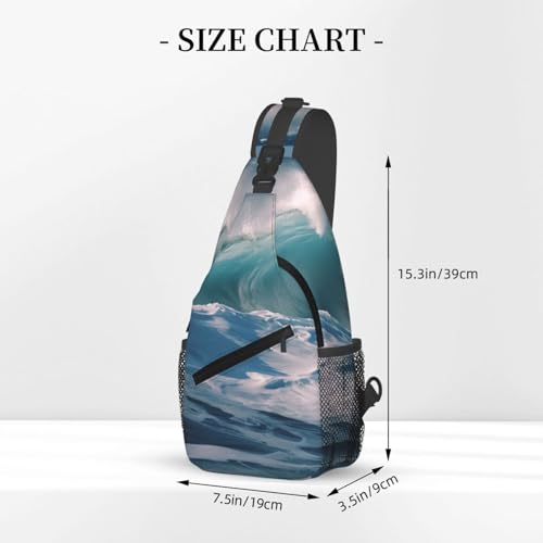 Bolso Cruzado Ocean Waves para Hombre y Mujer Negro miniatura 3