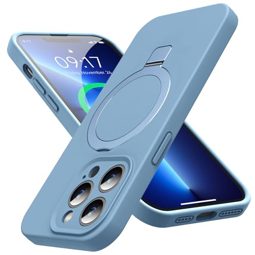 Coque iPhone 13 Pro Max anti-choc silicone liquide fine et support