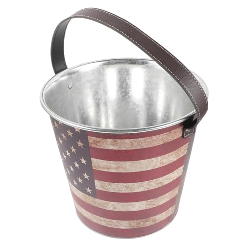 GLEAVI Cubeta Metálica para Hielo Resistente y Multifuncional Cubitera Vintage para Bebidas y Cerveza con Diseño Grueso y para Bares Fiestas y Uso Comercial