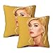 Katy Singer Perry Lot de 2 housses de coussin carrées avec impression double face pour canapé, chambre à coucher, voiture, 55,9 x 55,9 cm