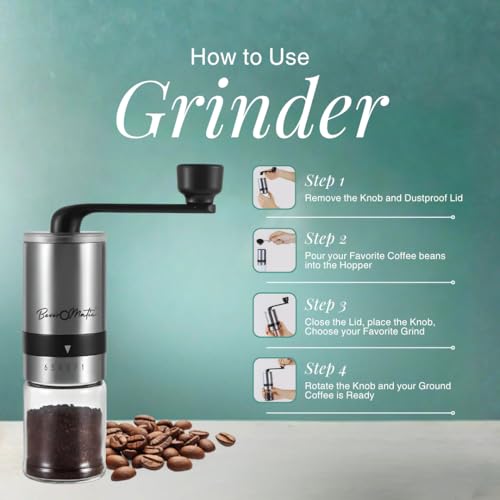 Image of Manual Coffee Bean Grinder, 6 Adjustable Grind Settings