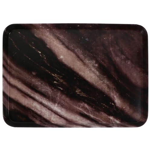Wakauto Marbled Tray Rectangle Serving Platter Fruit Storage Black for Party Home