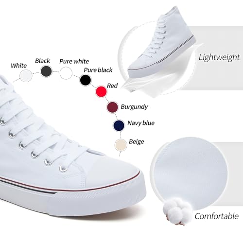 Image of yageyan Men's High Top Canvas Sneakers Fashion Lace up Walking Shoes Casual Classic