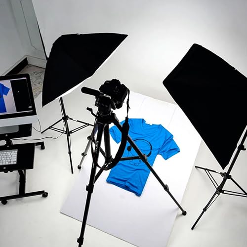 Retoo Softbox Fotostudio Set mit 2 x 135W Fotolampen und 2 x Faltbare Lampenstativs, Beleuchtung für Porträts, Produktfotografie und Videoaufnahme, Reflektors mit Tragetasche