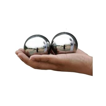 2 Pieces Precision Chrome Steel Bearing Balls G25 2 inch Baoding Balls Hand Exercise Stress Balls Exercise Healthy Handballs,Ideal for Hand Health Balls