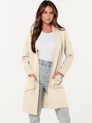 Image of ANRABESS Cardigan Sweater for Women Casual 2026 Fall Fashion Coat Long Sleeve Open Front Knit Coatigan Outwear