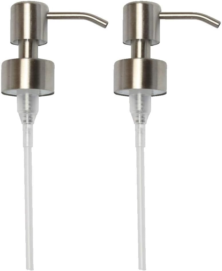 Kapitan Soap Dispenser Pump Head Replacement Spare for Standard 28/400 (26 mm - 28mm) Neck Size, Stainless Steel Brushed Finish