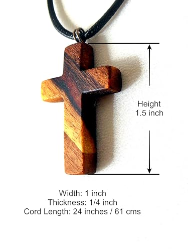 Image of Dagrer Handcrafted Rosewood Cross Pendant Necklace