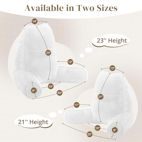 Image of Sasttie Reading Pillow for Bed, Back Pillow for Sitting Up, White