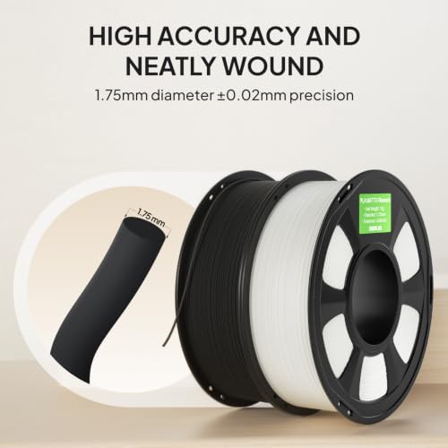Image of Matte PLA 2.0 Filament 1.75mm, 3D Printer Filament Dimensional Accuracy + /- 0.02mm, No Clogging, Smooth Texture, 1KG Beige