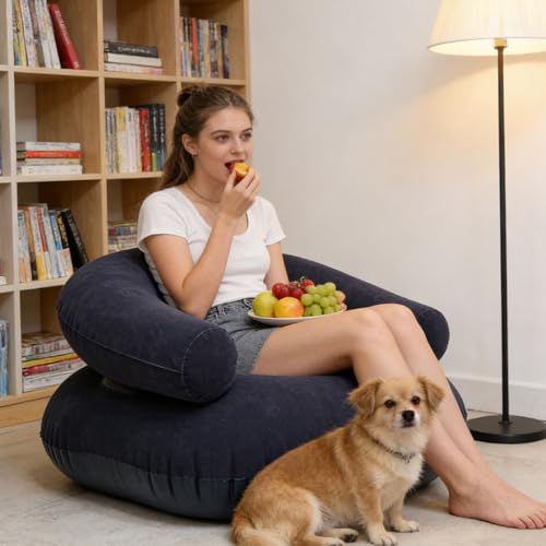 Sofá inflable portátil para camping sillón inflable con suelo impermeable 4