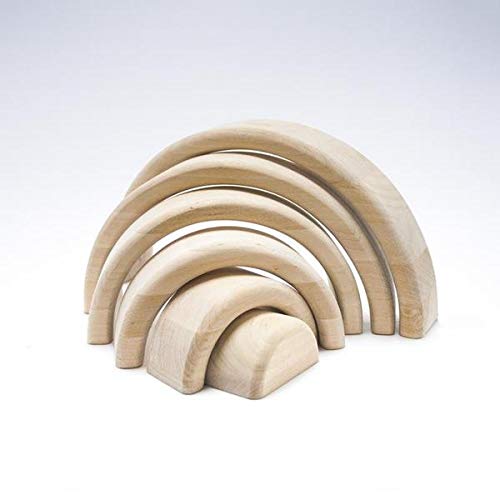 Ticumiku Arco Iris Waldorf de Madera Natural de 6 Piezas