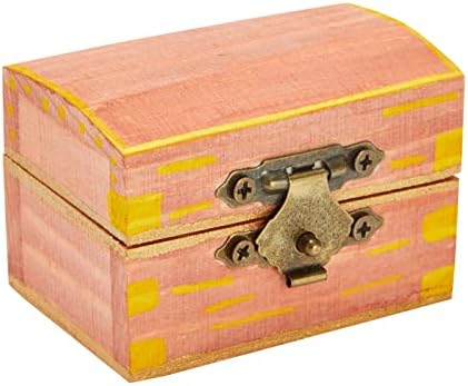 Wooden Treasure Chest with Curved Lid and Metal Clasp, DIY Unfinished Mini Keepsake Box, 5.8 x 3.8 x 3.8 cm, 12 Pack
