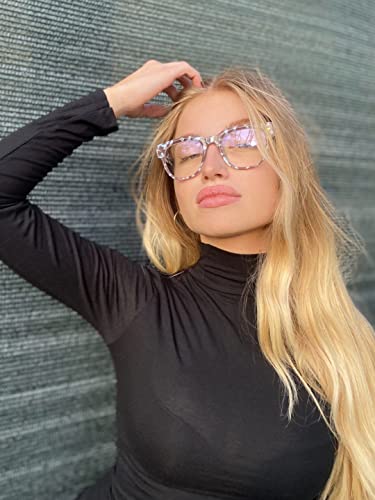 Image of VISOONE Square TR90 Blue Light Blocking Glasses with Anti Glare Computer Glass Woman and Men SAGE