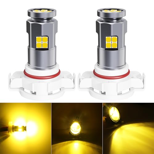 Image of 5202 LED Fog Light Bulbs 3000K Gold Yellow, Pack of 2 | 2000 Lumens Super Bright 12V LED Bulb Replacement for Car Truck SUV, Compatible with H16 PS19W PS24W 5201