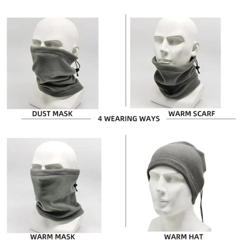 Yılmazel Kışlık Termal Polar Unisex Boyunluk Bere Maske Kamuflaj ve düz renklerde Kadın Erkek Kayak Kış sporları (askeri yeşil)