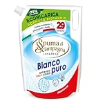 Spuma di Sciampagna - Ecoricarica Detersivo Lavatrice Bianco Puro, Formula Igienizzante Concentrata con Azione Antigrigio Colori Brillanti, 84% di Ingredienti Biodegradabili - 1305 ml, 29 Lavaggi