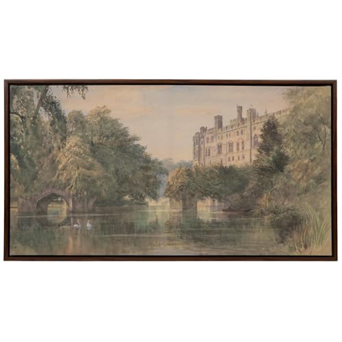 Hobby Lobby Vintage Castle Canvas Wall Decor, Canvas Print with Wood Frame, 23.5 x 41 inches, Horizontal Landscape