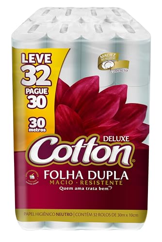 Papel Higiênico Folha Dupla Neutro LV32 PG30 2 x 32 x 30 cm, Cotton