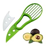 SoKalChw Avocado Slicer Tool 3 in 1, Avocado Pit Remover Kitchen Gadgets, Avocado Corer Tool, Fruit & Avocado Peeler Tools, Green