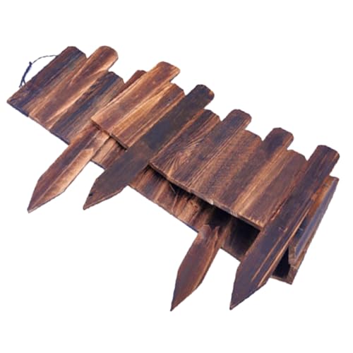 Happyyami césped Cerca Borde de la Valla fronteriza Borde del Borde del Patio Barrera Cenefa Jardin jardín gardiun Ligero Paisaje decoración Valla Decorativa Borde del Paisaje Madera Coffee