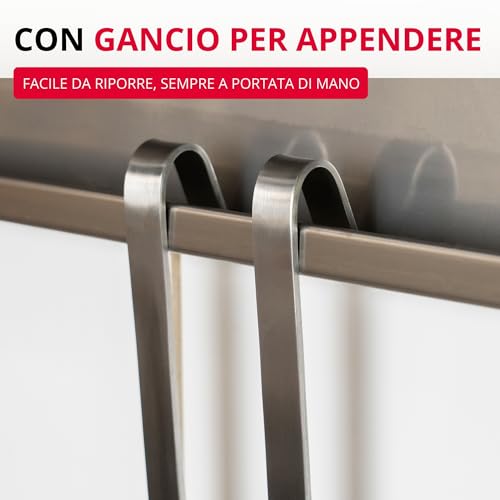 Westmark Turner Pro – Spatola in acciaio inossidabile con gancio per appenderla – Perfetta per padelle, barbecue e cucine professionali – Pratica pala per padella – Argento, 45 cm - immagine 6