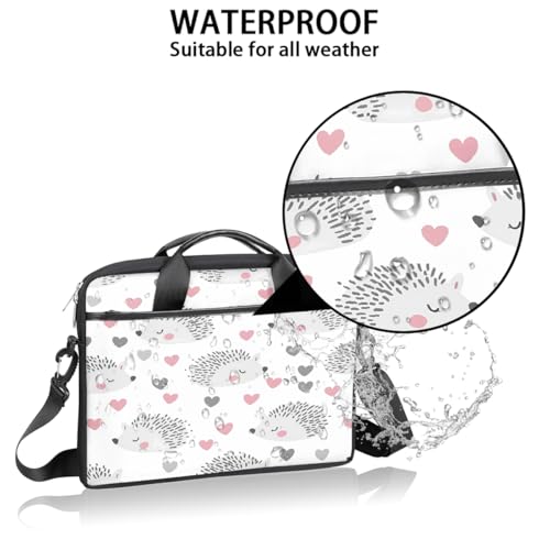 Bolso para portátil con patrón erizo de corazón 15 pulgadas miniatura 3