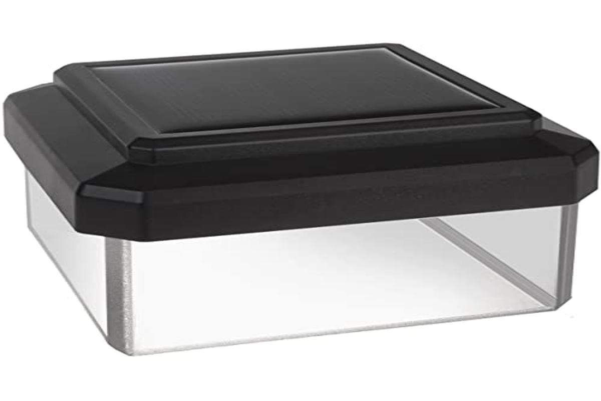 Green Blue GB126 Lampa Solarna LED 60x60 na Słupek, Lampa Ogrodowa z Czujnikiem Zmierzchu, Kolor Ciepły Biały (4000K), Czarna, Zewnętrzna Lampa słupkowa Idealna do Ogrodu, na Podwórko