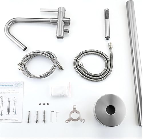 Robinet de baignoire sur pied autoportant stable avec eau par le fond - 7