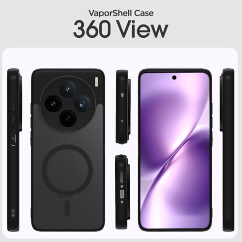 Image of Pikkme Back Cover for Vivo X200T 5G Compatible with Mag-Safe Smoke Back | Shockproof Design | Hard Transparent Back Case (Black Smoke Mag-Safe)