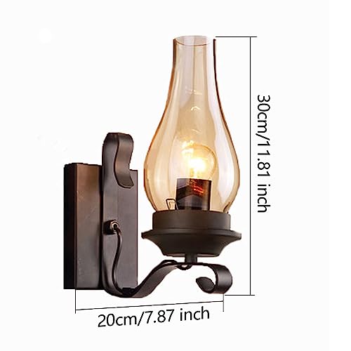 Rustic-Wall-Sconces-Sets-of-2-Black-Hardwired-Farmhouse-Wall-Sconce-Indoor-Retro-Wall-Lamps-with-Amber-Glass-Vintage-Bedside-Sconces-Wall-Lighting-Lantern-for-Living-Room-Bathroom Rustic Wall Sconces Sets of 2 Black Hardwired Farmhouse Wall Sconce Indoor Retro Wall Lamps with Amber Glass Vintage Bedside Sconces Wall Lighting Lantern for Living Room Bathroom