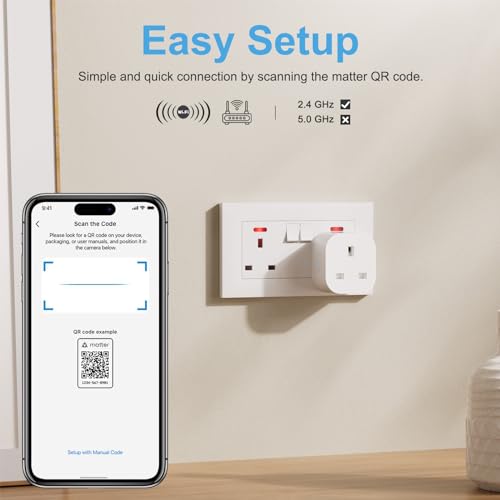 EIGHTREE Matter Smart Plug with Energy Monitoring, Mini WiFi Plug Works With Apple HomeKit, Alexa, Google Home, SmartThings, Remote Control, Timer & Schedule Function, 2.4Ghz Wi-Fi Only, 13A, 4 Packs - Image 5
